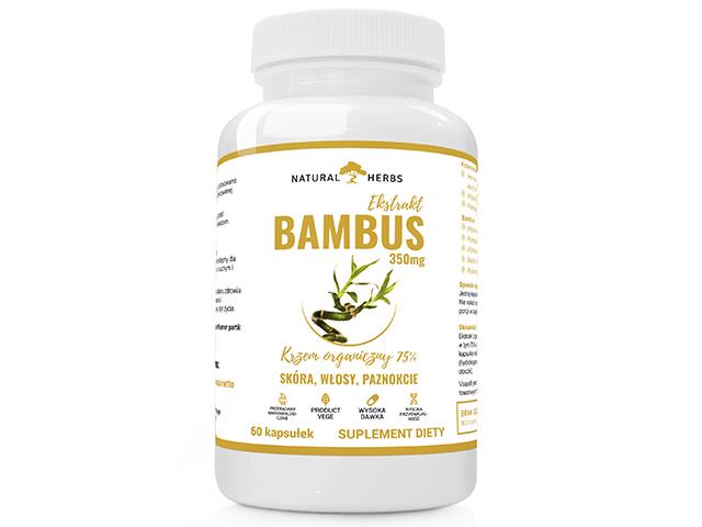 Ekstrakt Bambus 350 mg Krzem organiczny 75% interakcje ulotka kapsułki  60 kaps.