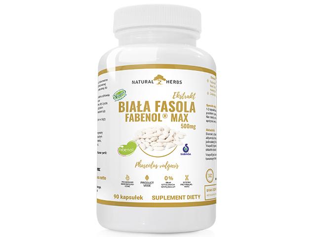 Ekstrakt Biała Fasola Fabenol Max 500 mg interakcje ulotka kapsułki - 90 kaps.
