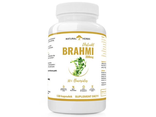 Ekstrakt Brahmi 200mg 50% Bacosides interakcje ulotka kapsułki  120 kaps.