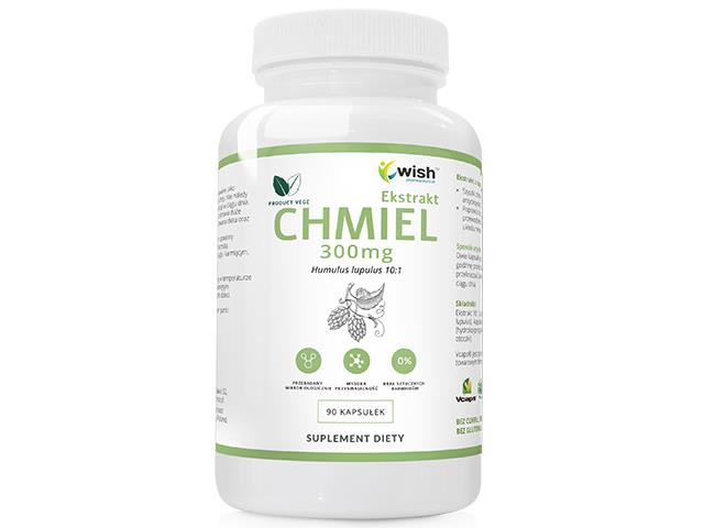 Ekstrakt Chmiel 300mg Humulus lupulus 10:1 interakcje ulotka kapsułki - 90 kaps.