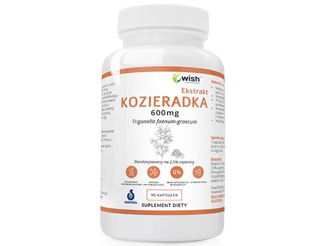 Ekstrakt Kozieradka 600mg interakcje ulotka kapsułki  90 kaps.