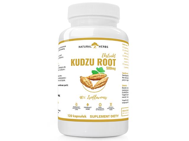 Ekstrakt Kudzu Root 500mg 40% Isoflavones interakcje ulotka kapsułki - 120 kaps.