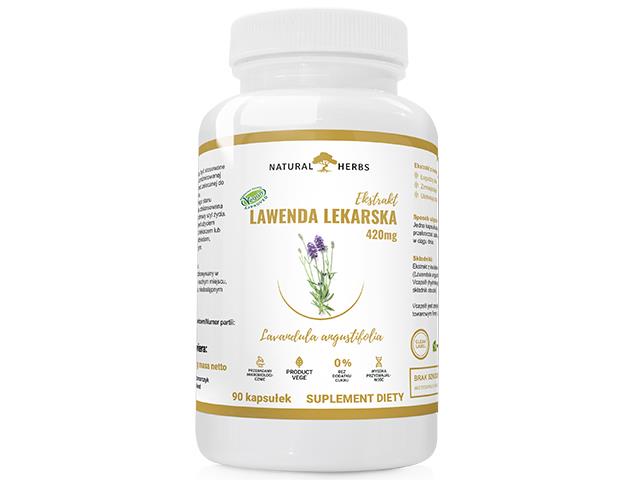 Ekstrakt Lawenda lekarska 420 mg Lavandula angustifolia interakcje ulotka kapsułki  90 kaps.