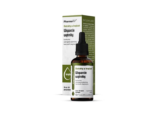 Ekstrakty w kroplach Wsparcie wątroby Clean Label Pharmovit interakcje ulotka krople  30 ml