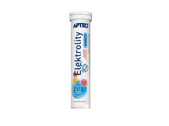 Elektrolity Diabeto Apteo interakcje ulotka tabletki musujące - 20 tabl.