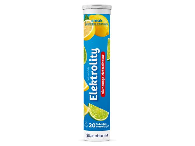 Elektrolity smak cytrynowo-limonkowy interakcje ulotka tabletki musujące - 20 tabl.