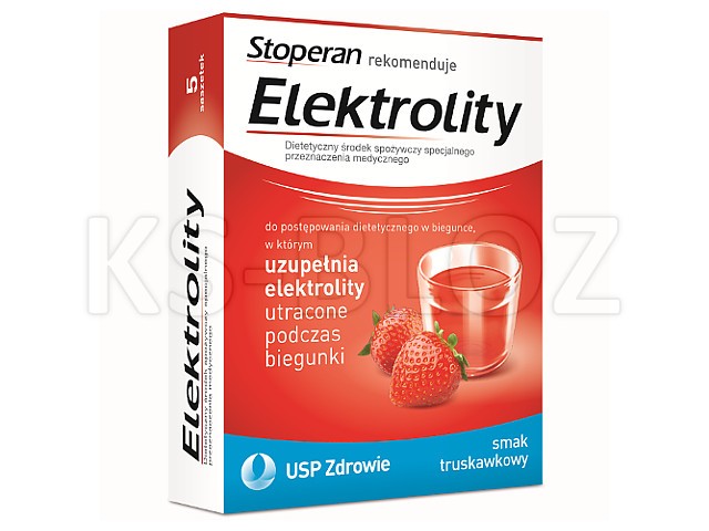 Elektrolity smak truskawkowy interakcje ulotka proszek  5 sasz.