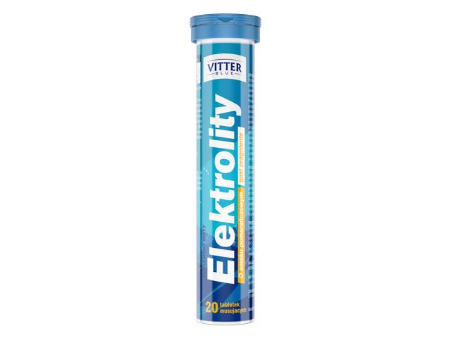 Elektrolity Vitter Blue interakcje ulotka tabletki musujące  20 tabl.