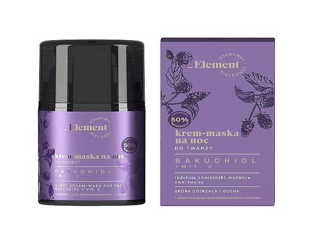 Element Krem-maska do twarzy na noc bakuchiol + witamina C interakcje ulotka krem - 50 ml