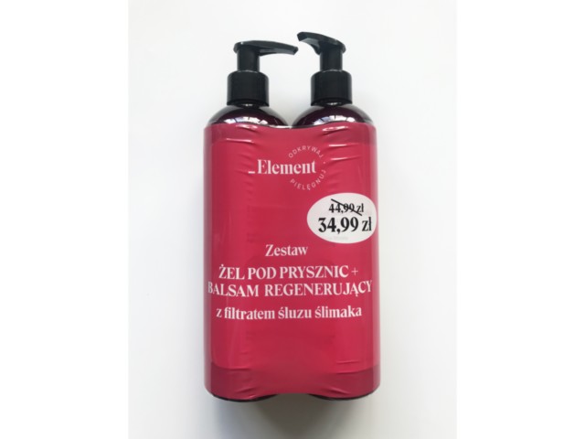 Element Zestaw filtrat śluzu ślimaka żel myjacy + balsam regenerujący interakcje ulotka zestaw  400 ml