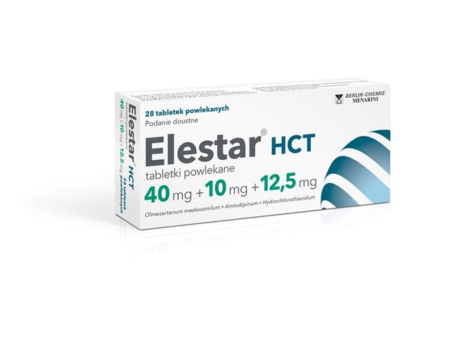 Elestar HCT interakcje ulotka tabletki powlekane 40mg+10mg+12,5mg 28 tabl.