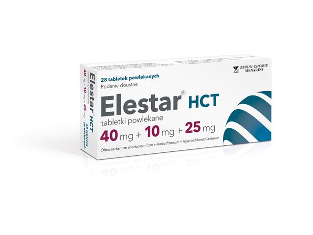 Elestar HCT interakcje ulotka tabletki powlekane 40mg+10mg+25mg 28 tabl.