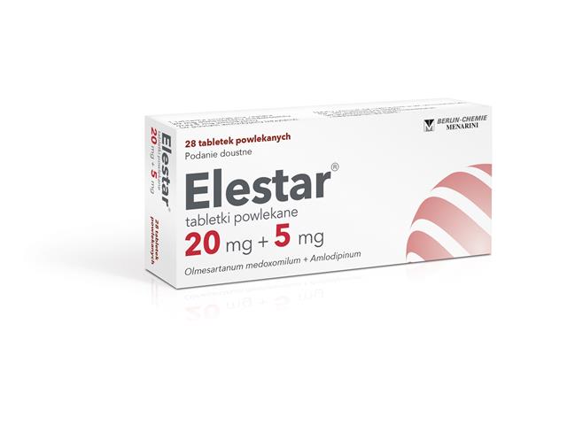 Elestar interakcje ulotka tabletki powlekane 20mg+5mg 28 tabl.