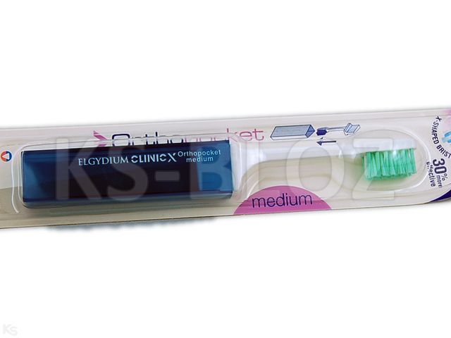 Elgydium Clinic X Orthopocket Szczoteczka do mycia zębów medium interakcje ulotka szczotka  1 szt. | etui