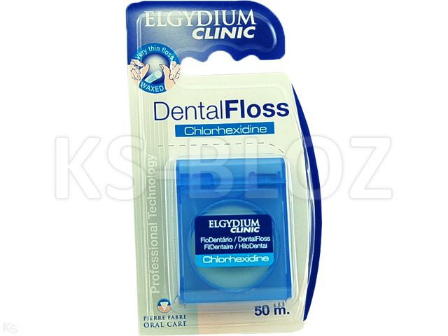 Elgydium Nić dentystyczna z chlorheksydyną 50 m interakcje ulotka nić dentystyczna - 1 szt.