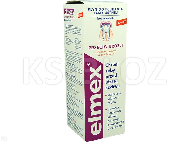 Elmex Płyn do płukania jamy ustnej przeciw erozji interakcje ulotka   400 ml