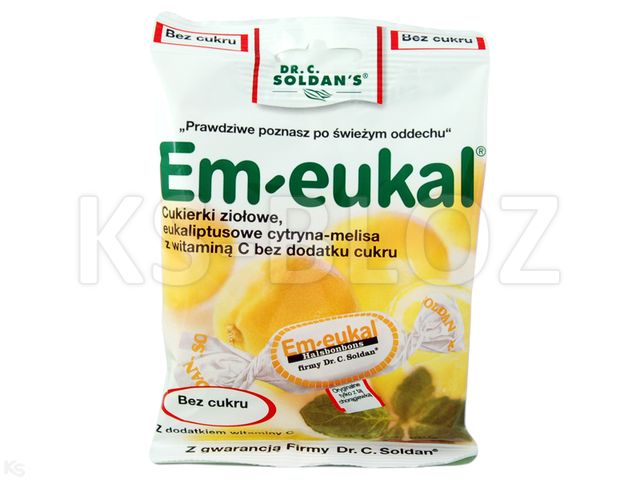 Em-Eukal Cukierki cytryna, melisa, bez cukru interakcje ulotka cukierki  50 g