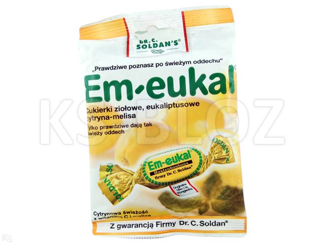 Em-Eukal Cukierki cytryna + melisa interakcje ulotka   50 g