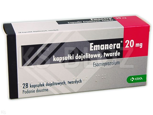 Emanera interakcje ulotka kapsułki dojelitowe twarde 20 mg 28 kaps. | blist.OPA/AL/PVC/AL