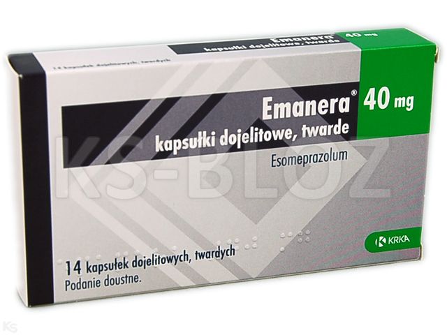 Emanera interakcje ulotka kapsułki dojelitowe twarde 40 mg 14 kaps. | blist.OPA/AL/PVC/AL