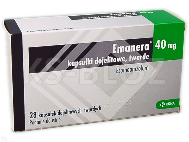 Emanera interakcje ulotka kapsułki dojelitowe twarde 40 mg 28 kaps. | blist.OPA/AL/PVC/AL