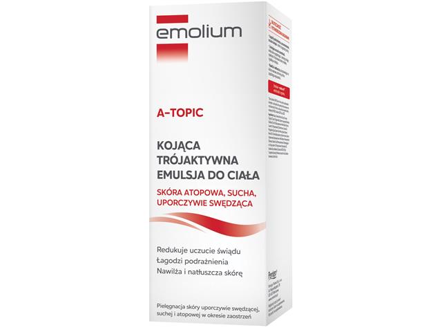 Emolium A-Topic Emulsja do ciała kojąca trójaktywna skóra atopowa, sucha, uporczywie swędząca interakcje ulotka   200 ml