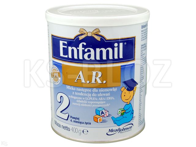 Enfamil A.r. 2 Mleko dla niemowląt z tendencją do ulewań następne interakcje ulotka   400 g