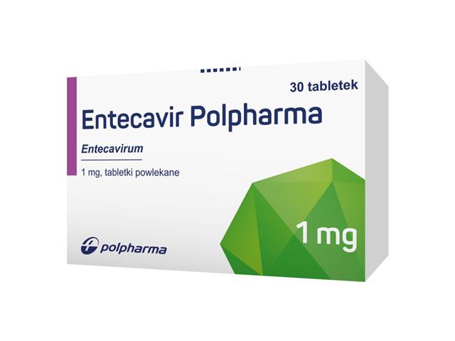 Entecavir Polpharma interakcje ulotka tabletki powlekane 1 mg 30 tabl.