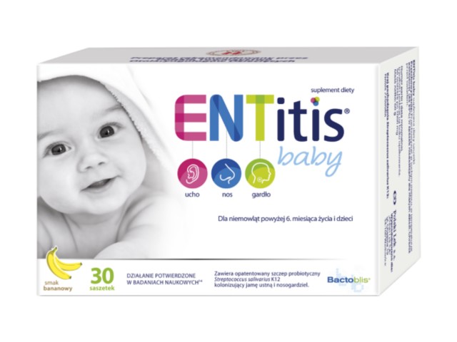 Entitis Baby smak bananowy interakcje ulotka proszek  30 sasz.