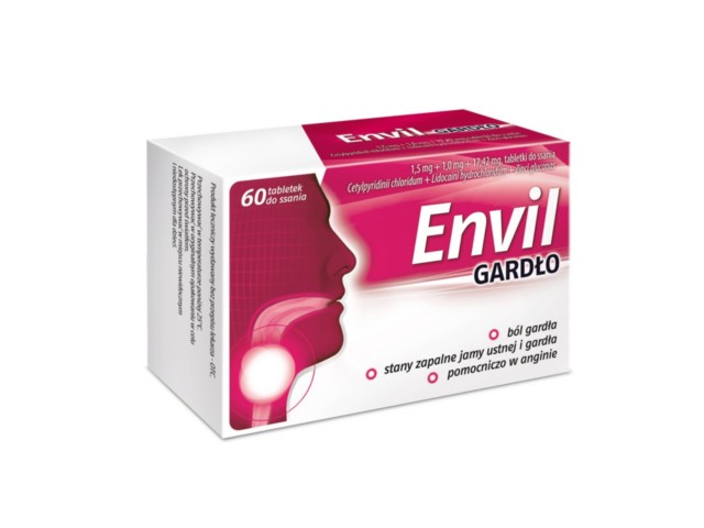 Envil Gardło interakcje ulotka tabletki do ssania 1,5mg+1mg+17,42mg 60 tabl.