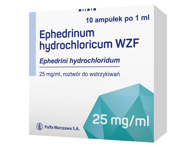 Ephedrinum Hydrochloricum WZF interakcje ulotka roztwór do wstrzykiwań 25 mg/ml 10 amp. po 1 ml