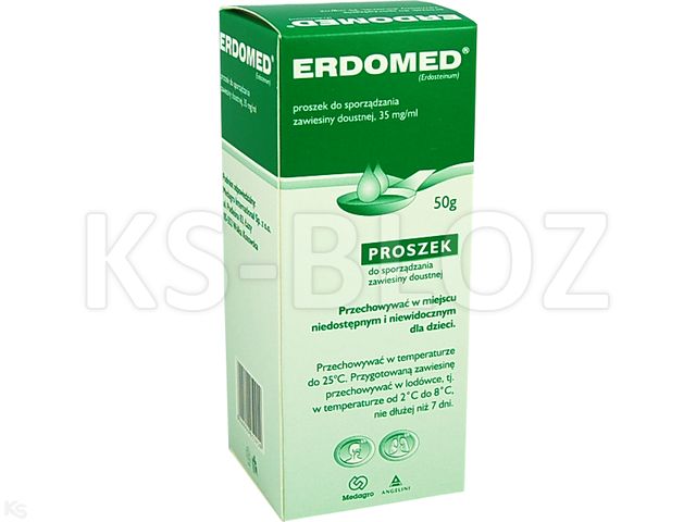 Erdomed interakcje ulotka proszek do sporządzania zawiesiny doustnej 35 mg/ml 100 ml | butelka