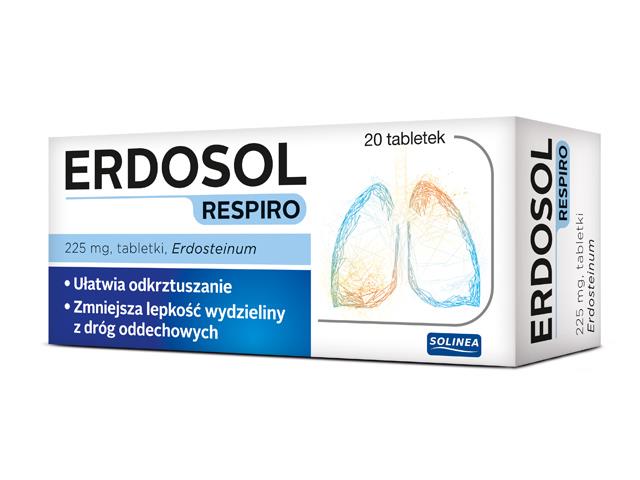 Erdosol Respiro interakcje ulotka tabletki 225 mg 20 tabl.