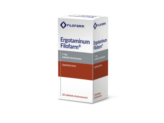 Ergotaminum Filofarm interakcje ulotka tabletki drażowane 1 mg 20 tabl.