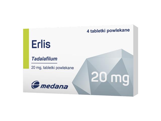 Erlis interakcje ulotka tabletki powlekane 20 mg 4 tabl.