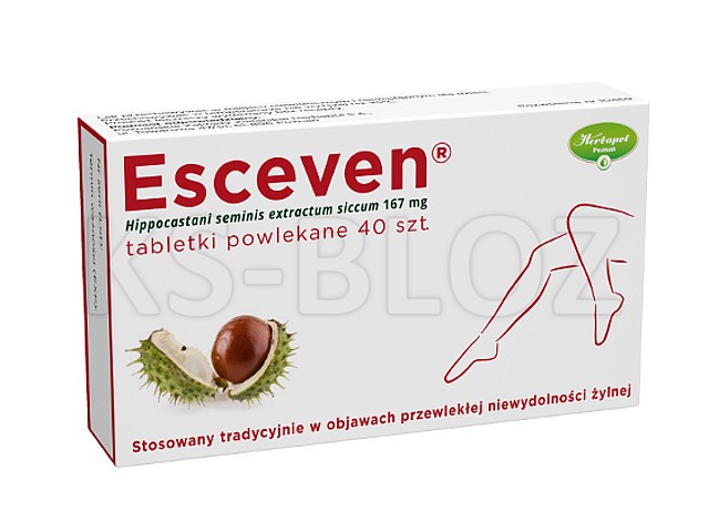 Esceven interakcje ulotka tabletki powlekane 167 mg 40 tabl. (2 blist. po 20 tabl.)