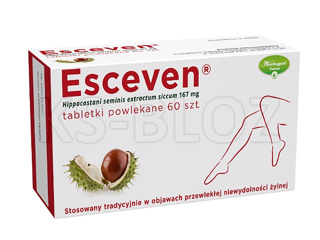 Esceven interakcje ulotka tabletki powlekane 167 mg 60 tabl.