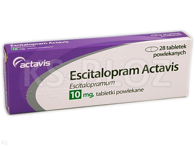 Escitalopram Actavis interakcje ulotka tabletki powlekane 10 mg 28 tabl.