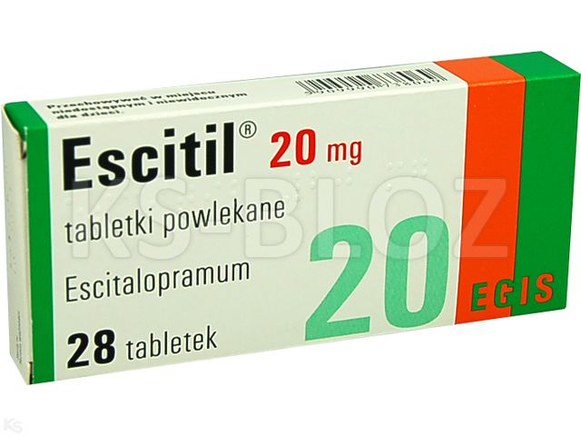 Escitil interakcje ulotka tabletki powlekane 20 mg 28 tabl. (2 blist. po 14 tabl.)