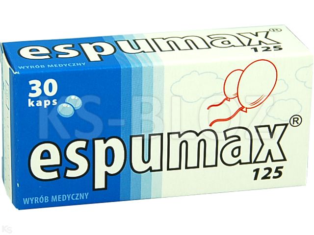 Espumax 125 interakcje ulotka kapsułki miękkie 125 mg 30 kaps. | (3 blist. po 10 kaps.)