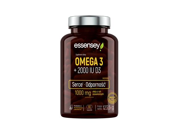 ESSENSEY Omega 3 + 2000 IU D3 interakcje ulotka kapsułki  90 kaps.