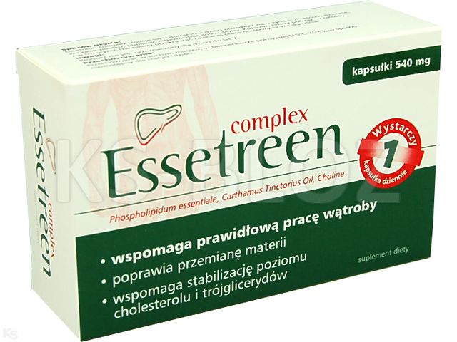 Essetreen Complex interakcje ulotka kapsułki żelatynowe miękkie 540 mg 30 kaps. | (3 blist. po 10 kaps.)