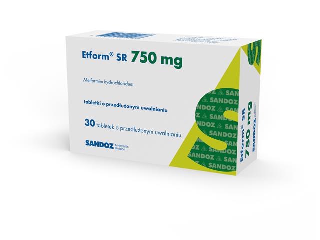 Etform SR interakcje ulotka tabletki o przedłużonym uwalnianiu 750 mg 30 tabl.