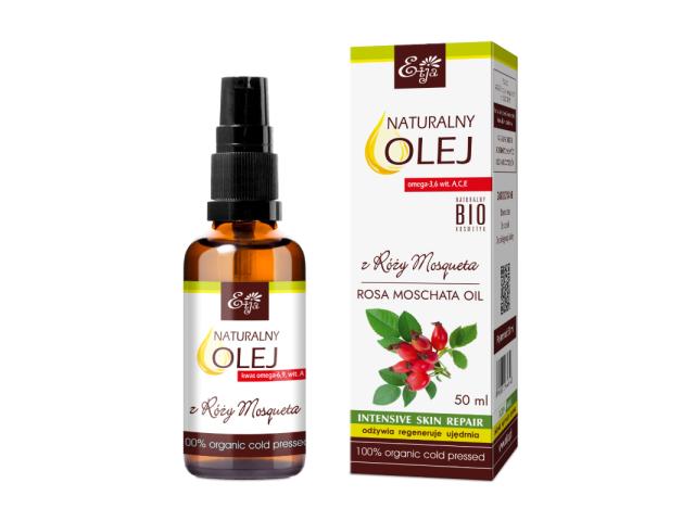Etja Olej naturalny z nasion dzikiej róży piżmowej mosqueta Bio interakcje ulotka olej 50 ml