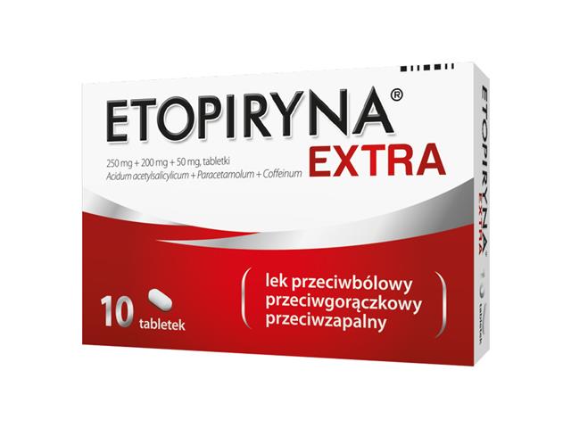 Etopiryna Extra interakcje ulotka tabletki 250mg+200mg+50mg 10 tabl.