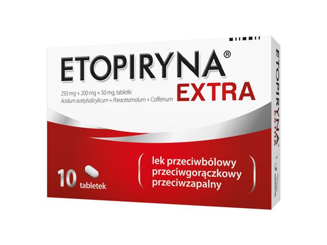 Etopiryna Extra interakcje ulotka tabletki 250mg+200mg+50mg 