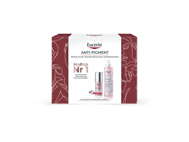 Eucerin Anti-Pigment Zestaw Żel oczyszczający + Serum o podwójnym działaniu interakcje ulotka zestaw - 400 ml + 30 ml