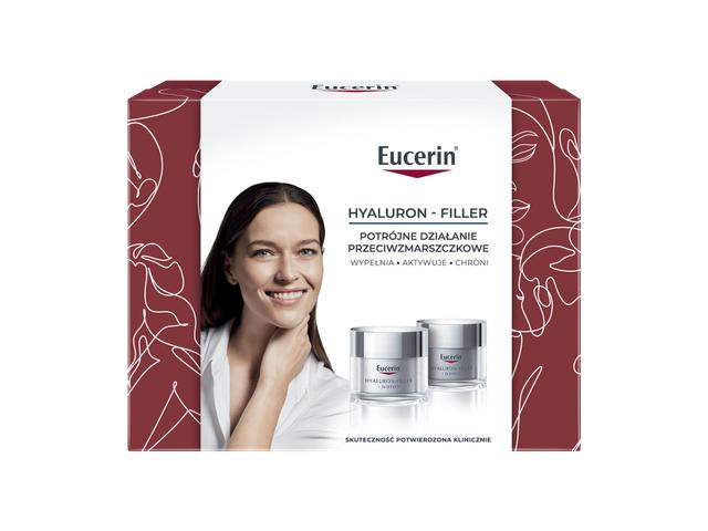 Eucerin Hyaluron-Filler 3 x Effect Zestaw Krem na dzień + Krem na noc interakcje ulotka zestaw  50 ml + 50 ml