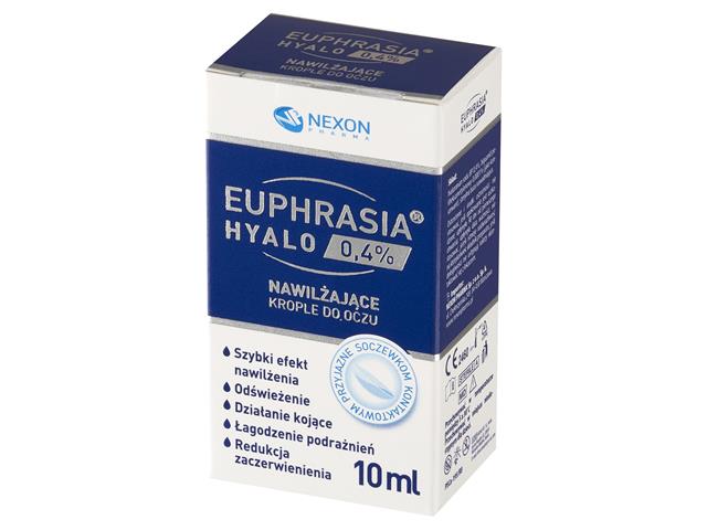 Euphrasia Hyalo 0,4% Krople do oczu nawilżające interakcje ulotka   10 ml