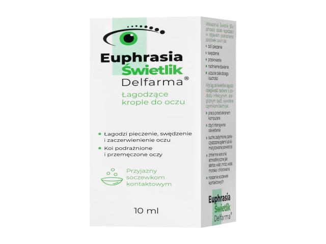 Euphrasia Świetlik Delfarma interakcje ulotka krople do oczu - 10 ml